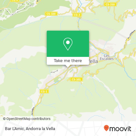 mapa Bar L'Amic, Avinguda de Santa Coloma, 38 AD500 Andorra la Vella