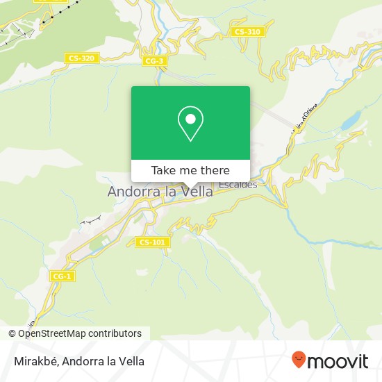 mapa Mirakbé, Carrer Pere d'Urg AD500 Andorra la Vella