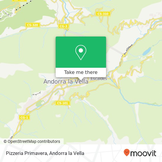 mapa Pizzeria Primavera, Carrer Callaueta, 8 AD500 Andorra la Vella