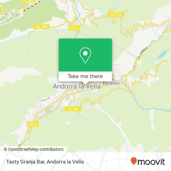 mapa Tasty Granja Bar, Carrer Prat de la Creu AD500 Andorra la Vella