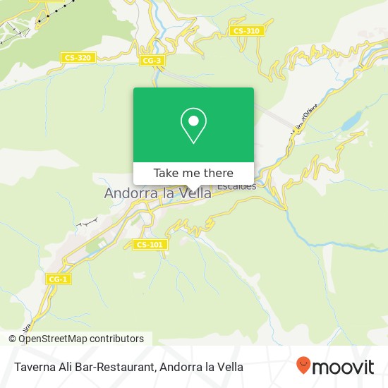 mapa Taverna Ali Bar-Restaurant, Carrer Callaueta, 11 AD500 Andorra la Vella