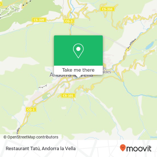 mapa Restaurant Tatú, Avinguda de Tarragona, 58 AD500 Andorra la Vella