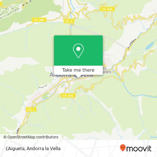 mapa L'Aigueta, Avinguda de Tarragona AD500 Andorra la Vella