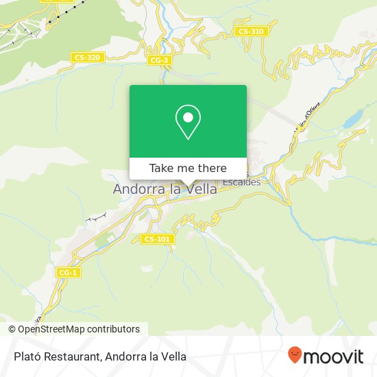 mapa Plató Restaurant, Carrer Prat de la Creu, 15 AD500 Andorra la Vella