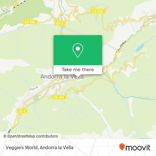 mapa Veggie's World, Carrer Maria Pla AD500 Andorra la Vella