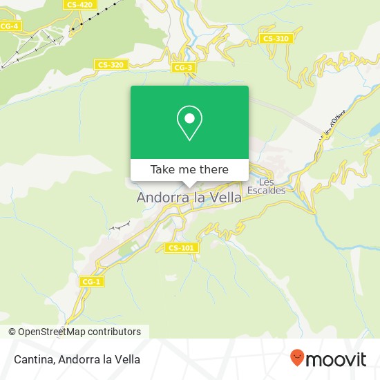 mapa Cantina, Plaça Guillemó AD500 Andorra la Vella