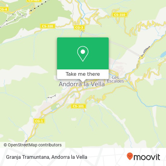 mapa Granja Tramuntana, Avinguda Princep Benlloch, 5 AD500 Andorra la Vella