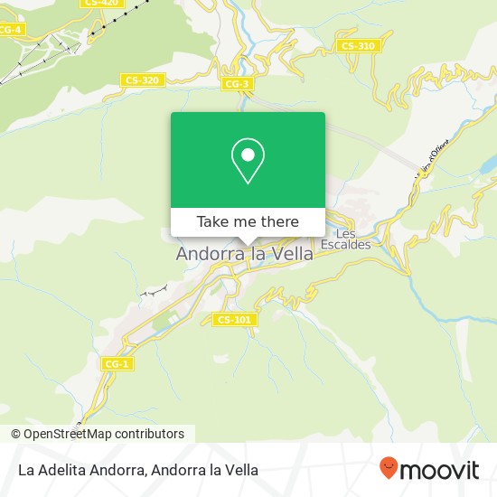 mapa La Adelita Andorra, Avinguda Princep Benlloch AD500 Andorra la Vella