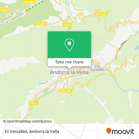 mapa El Versalles, Plaça Guillemó AD500 Andorra la Vella