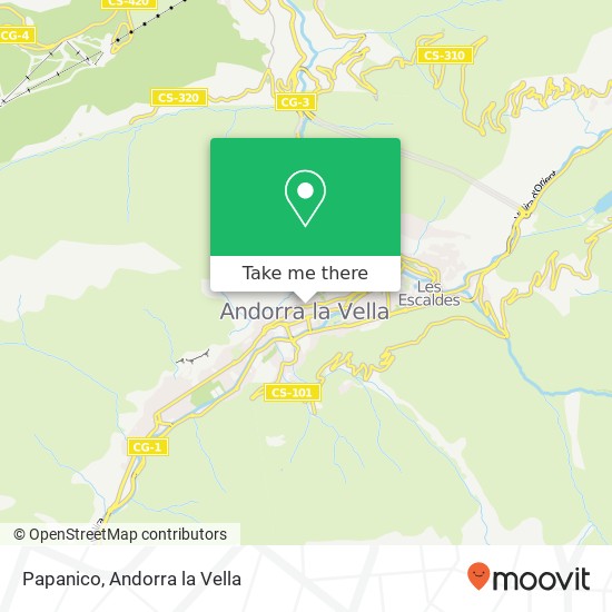 mapa Papanico, Avinguda Princep Benlloch AD500 Andorra la Vella