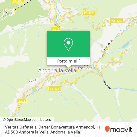 mapa Veritas Cafeteria, Carrer Bonaventura Armengol, 11 AD500 Andorra la Vella