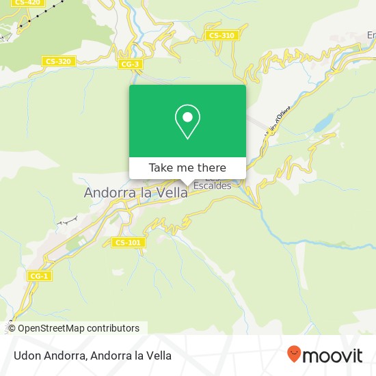 mapa Udon Andorra, Carrer de la Unió, 5 AD700 Escaldes-Engordany