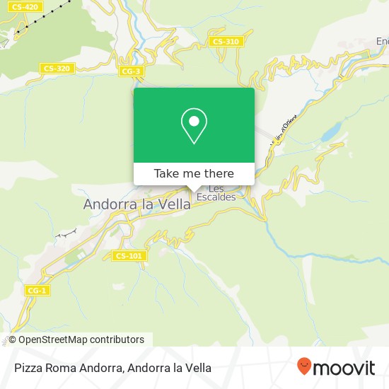 mapa Pizza Roma Andorra, Avinguda Carlemany AD700 Escaldes-Engordany