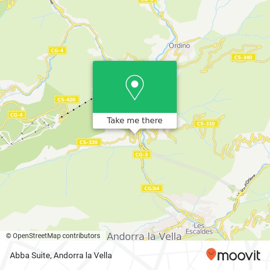mapa Abba Suite, Camí dels Brecals AD400 La Massana