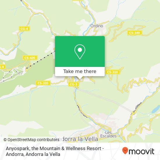 mapa Anyospark, the Mountain & Wellness Resort - Andorra, AD400 La Massana