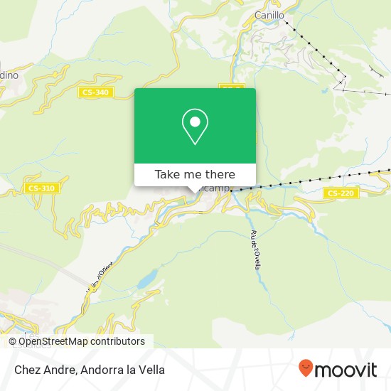 mapa Chez Andre, Carrer del Pas de la Casa AD200 Encamp
