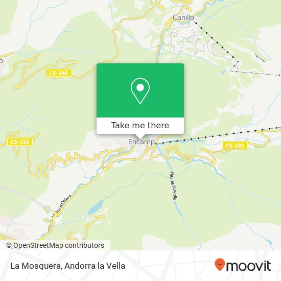 mapa La Mosquera, Carrer de la Girauda AD200 Encamp