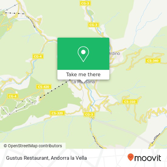 mapa Gustus Restaurant, Avinguda de Sant Antoni AD400 La Massana