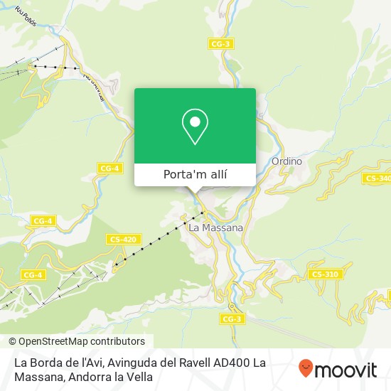 mapa La Borda de l'Avi, Avinguda del Ravell AD400 La Massana
