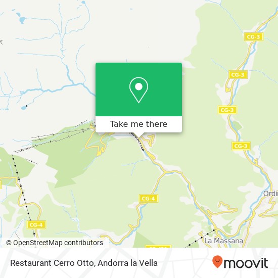 mapa Restaurant Cerro Otto, Carretera d'Arinsal AD400 La Massana