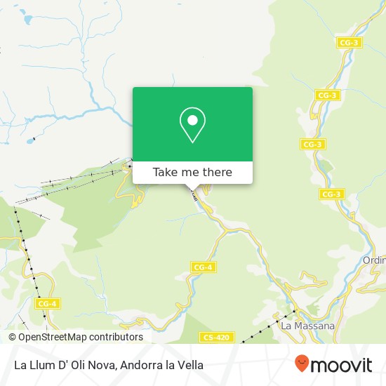 mapa La Llum D' Oli Nova, Residencial Les Bordes d'Arinsal AD400 La Massana