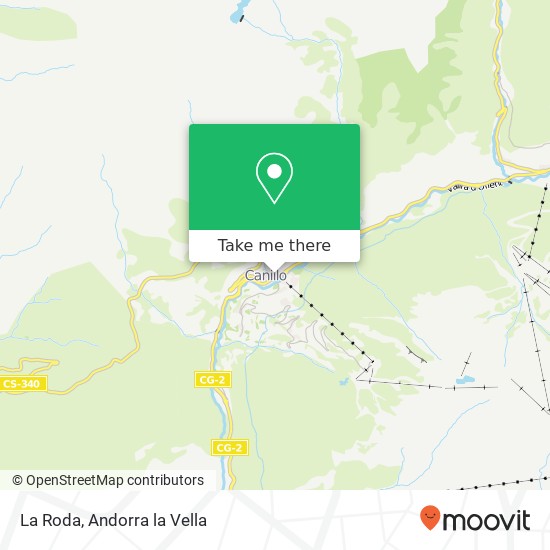 mapa La Roda, Carrer Perdut AD100 Canillo