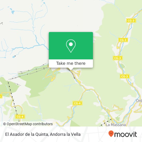 mapa El Asador de la Quinta, Carretera d'Arinsal AD400 La Massana