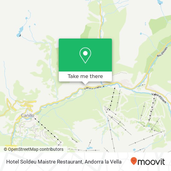 mapa Hotel Soldeu Maistre Restaurant, Carretera de l'Aldosa AD100 Canillo