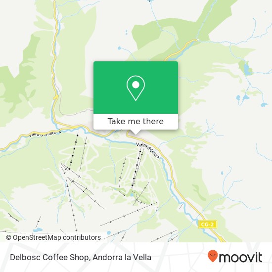 mapa Delbosc Coffee Shop, Camí del Port Dret AD100 Canillo