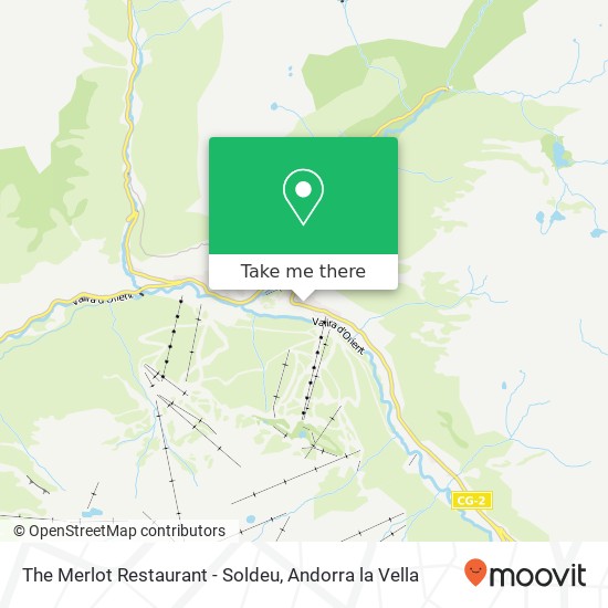 mapa The Merlot Restaurant - Soldeu, Marrades del Piol AD100 Canillo