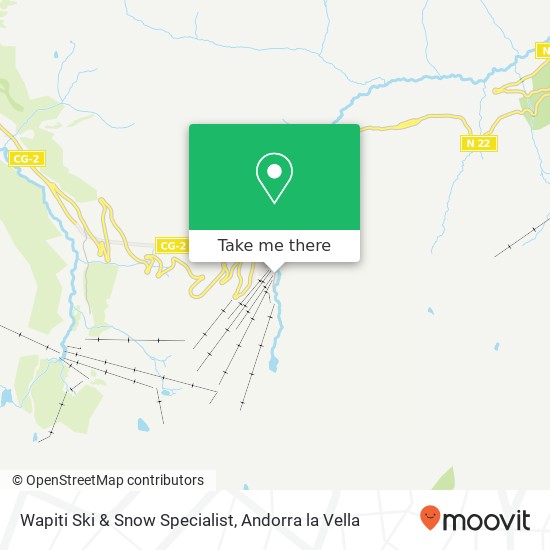 mapa Wapiti Ski & Snow Specialist