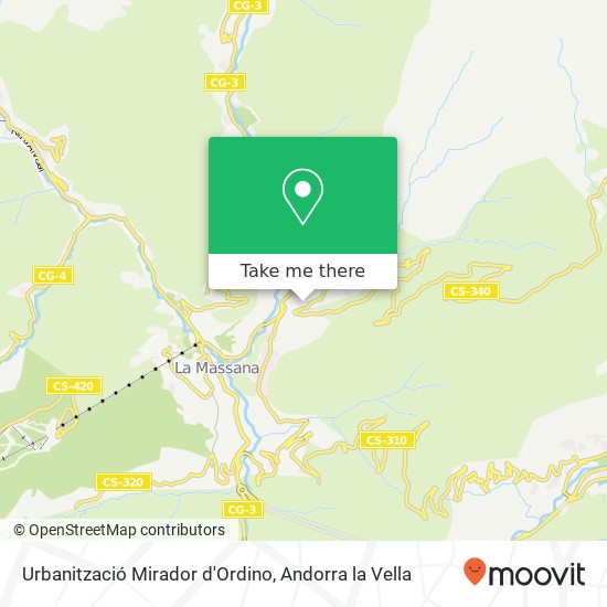 mapa Urbanització Mirador d'Ordino