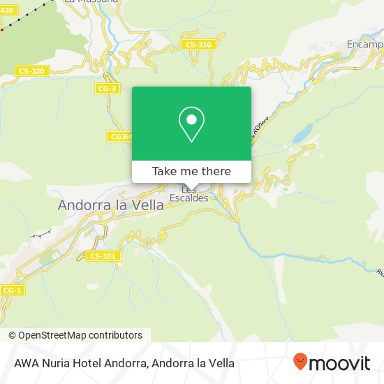 mapa AWA Nuria Hotel Andorra