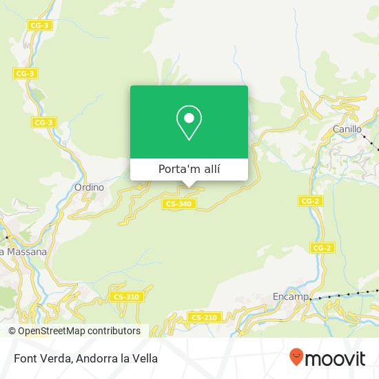 mapa Font Verda