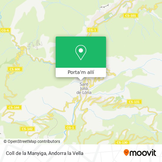 mapa Coll de la Manyiga