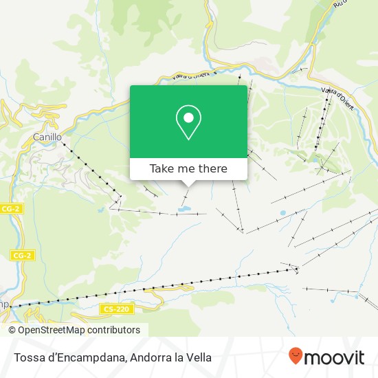 mapa Tossa d’Encampdana