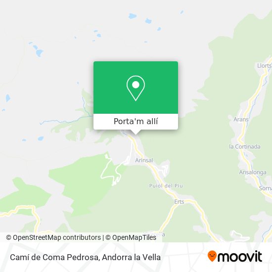 mapa Camí de Coma Pedrosa