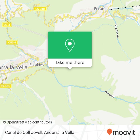 mapa Canal de Coll Jovell