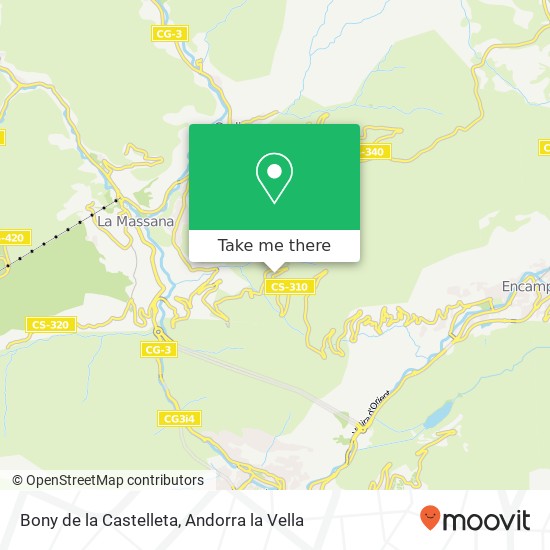 mapa Bony de la Castelleta