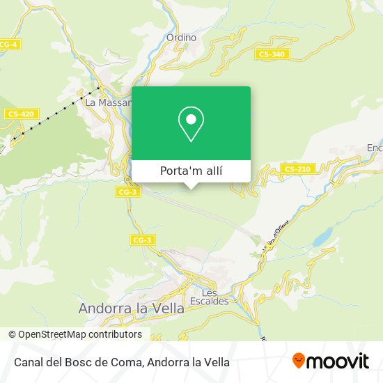 mapa Canal del Bosc de Coma