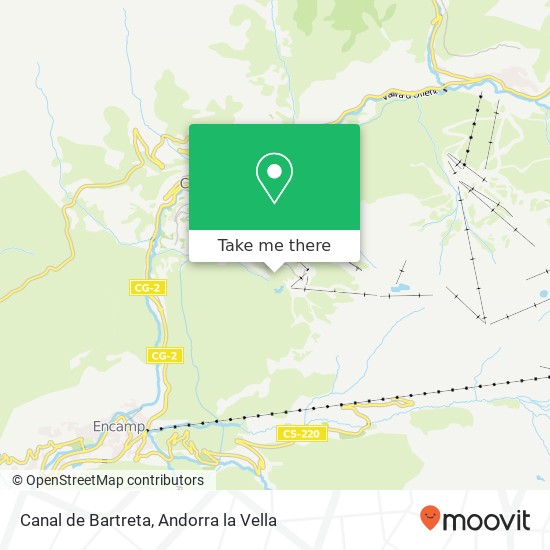mapa Canal de Bartreta