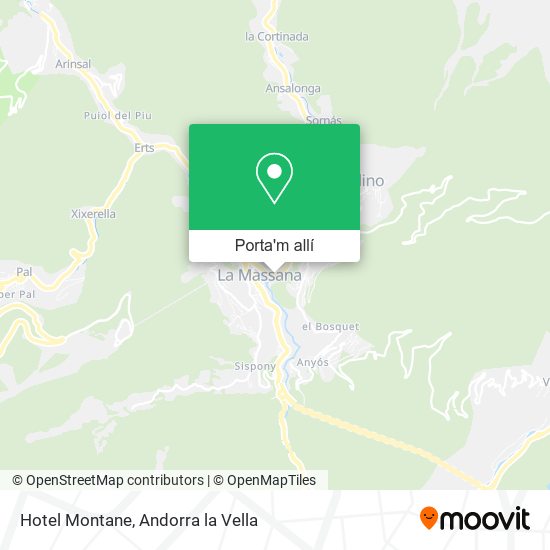 mapa Hotel Montane