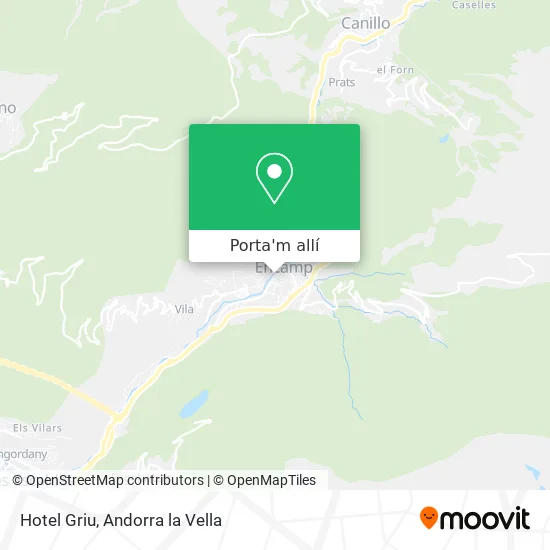 mapa Hotel Griu