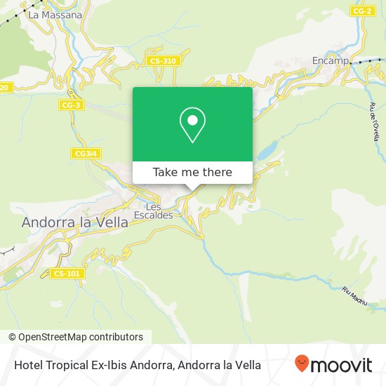 mapa Hotel Tropical Ex-Ibis Andorra