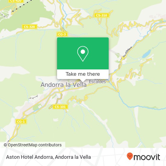 mapa Aston Hotel Andorra