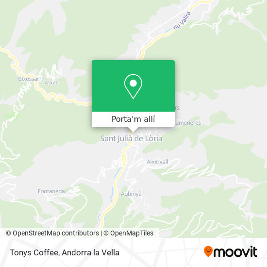 mapa Tonys Coffee