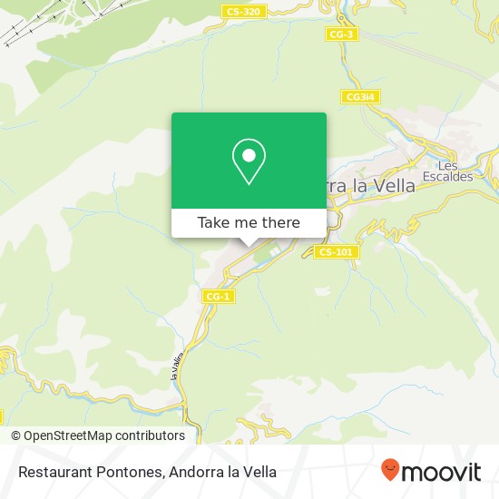 mapa Restaurant Pontones, Passatge del Cedre AD500 Andorra la Vella