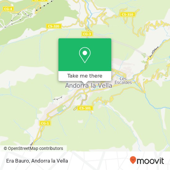 mapa Era Bauro, Avinguda Princep Benlloch AD500 Andorra la Vella