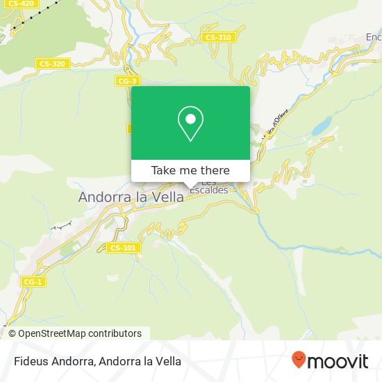 mapa Fideus Andorra, AD700 Escaldes-Engordany