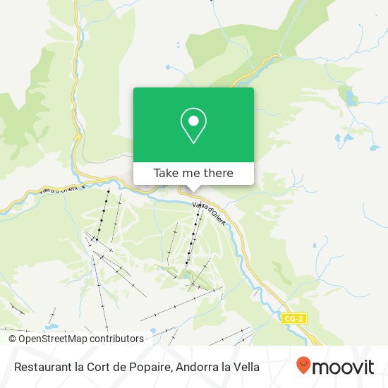 mapa Restaurant la Cort de Popaire, AD100 Canillo